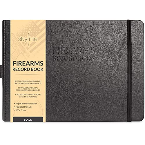 Skyline Firearms Acquisition & Disposition Record Book – Hardcover Gun Log Book for Firearm Dealers & Personal Use – Log Book for Receipt & Disposition Records – 1,342 Entries Total, 10x7″ (Black)