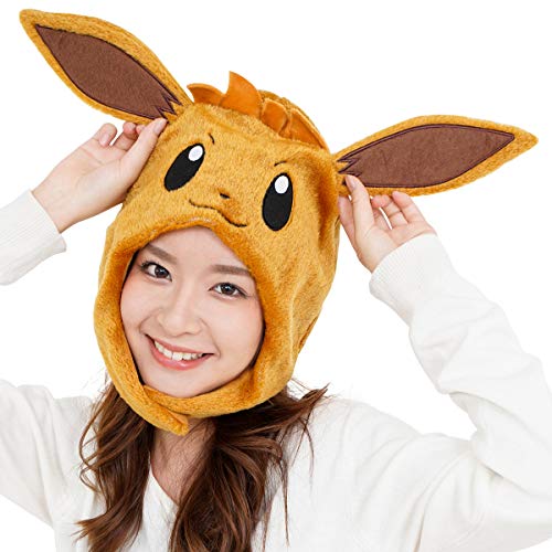 SAZAC Kigurumi Hat - Pokemon - Eevee - Cozy Costume Beanie Cap - Adult Size