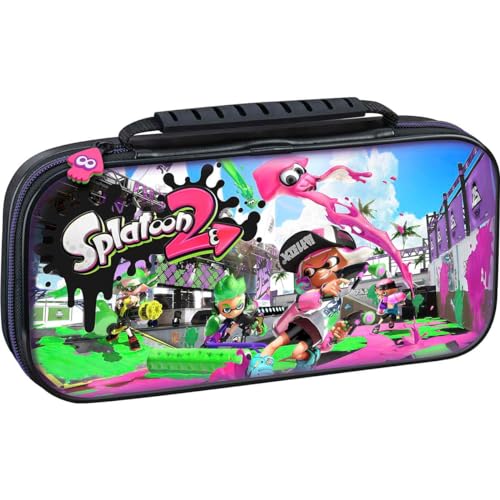 Officially Licensed Nintendo Switch Splatoon Carrying Case – Protective Deluxe Travel Case with Adjustable Viewing Stand - Game Case Included