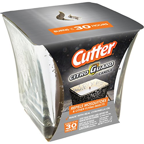 Cutter CitroGuard Citronella Candle 11 Ounces, Mercury Glass, With Citronella Oil, Burns Up To 30 Hours