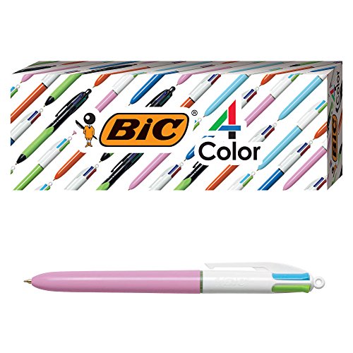 BIC 4-Color Fashion Ballpoint Pen, Medium Point (1.0mm), Assorted Fashion Ink Colors, Fun & Colorful, 4-Count