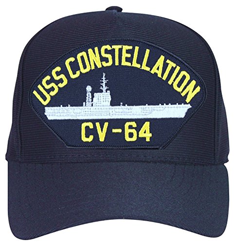 USS Constellation CV-64 Baseball Cap. Navy Blue. Made in USA
