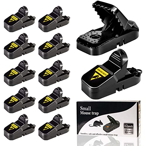 VEFEFI Mouse Traps 12-Pack - for House Indoor Outdoor, Small Mice Traps for House Indoor, Reusable Mousetrap Quick Effective Mouse Catcher for Home
