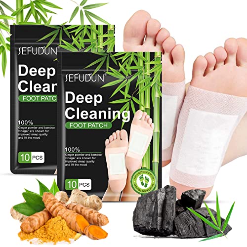 20PCS Foot Patch, Deep Cleansing Foot Pads, Ginger Foot Pads for Your Foot and Body Care, Natural Bamboo Vinegar Ginger Powder Foot Pads for Relieve Stress, Improve Sleep, Remove Dampness