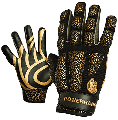 POWERHANDZ Weighted Anti-Grip Football Gloves for Strength and Resistance Training - Improve Dexterity and Arm Strength- Home Workout - Large- 1.0 lb