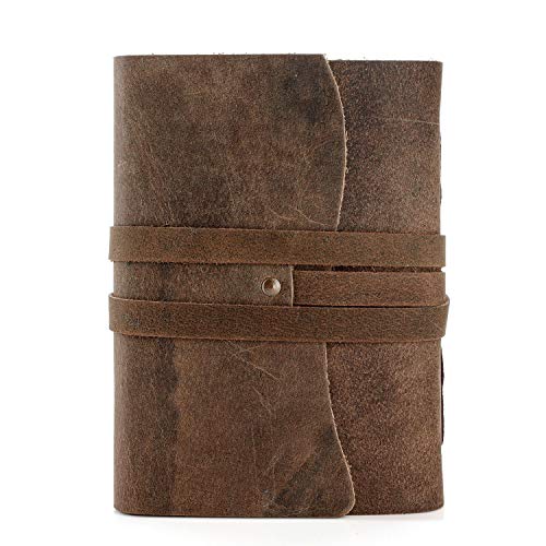 Handmade Leather Journal/Writing Notebook Diary/Bound Daily Notepad For Men & Women Unlined Paper Medium, writing pad for artist, sketch (Brown Tan, 10 x 7)
