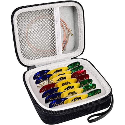PAIYULE Guitar Pick Holder Case for Fender/for Dunlop/for D'Addario/for Jim Dunlop/for ChromaCast/for UNLP MUSICAL INSTRUMENT Guitar Accessories, All Size Picks Storage Pouch Box-Bag Only-balck