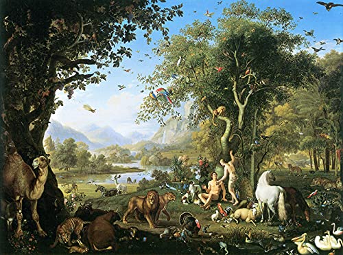 Home Comforts Wenzel, Peter - Adam and Eve in the Garden of Eden-12 Inch by 18 Inch Laminated Poster With Bright Colors And Vivid Imagery-Fits Perfectly In Many Attractive Frames