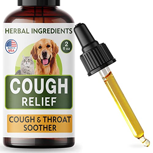 TwoFurFinds Kennel Cough Herbal Drops for Dogs & Cats - Cough Relief - Throat Soother - Dry and Wet Pet Cough - Made in US - 2 Fl Oz