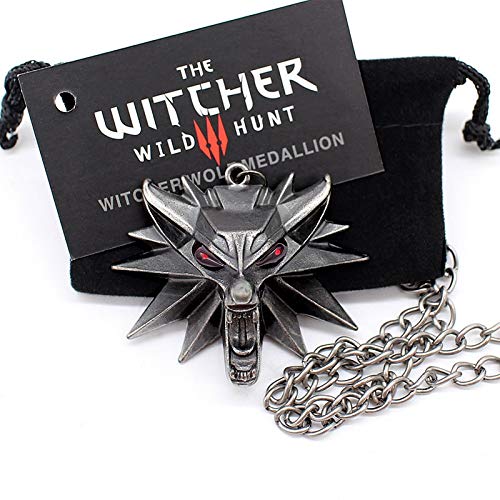 The witcher 3 pendant necklace animal wolf head necklace 1 bag 1 card original quality wholesale