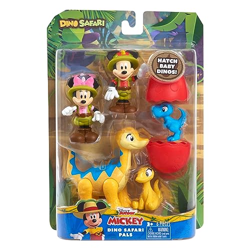 Disney Junior Mickey Mouse Funhouse Dino Pals 7-piece Figure Set, Dinosaur, Officially Licensed Kids Toys for Ages 3 Up by Just Play