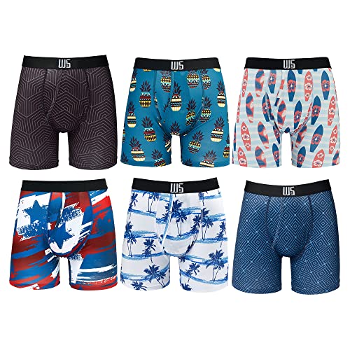 Warriors & Scholars | Boxer Briefs With Pouch | Mens boxer briefs | Boxer briefs for men pack of 6 | Printed Mens underwear | Mens boxer briefs underwear | Mens underwear boxer briefs, Pack AM115FBP, Medium