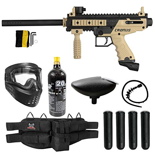 Maddog Tippmann Cronus Basic Silver CO2 Paintball Gun Marker Starter Package - Black/Tan