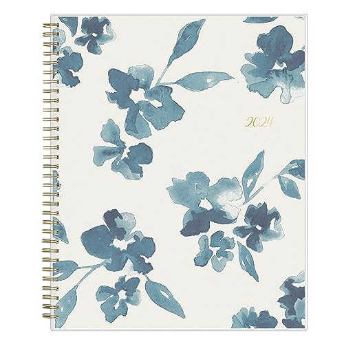 Blue Sky 2024 Weekly and Monthly Planner, January - December, 8.5' x 11', Frosted Cover, Wirebound, Bakah Blue (137261-24)