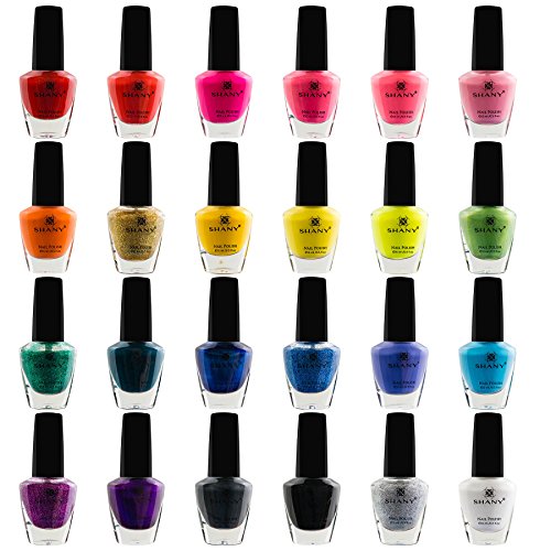 SHANY Cosmopolitan DIY Nail Polish set - Nail Lacquer Quick Dry, Full Size, Vibrant, Colorful, Trendy, Glitter, Glossy, Metallic, Matte Nail Art Nail Shades - 24 Colors Nail Polish Bulk