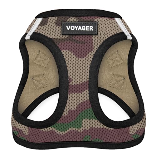 Voyager Step-in Air Dog Harness - All Weather Mesh Step in Vest Harness for Small and Medium Dogs and Cats by Best Pet Supplies - Harness (Army/Black Trim), M (Chest: 16-18')