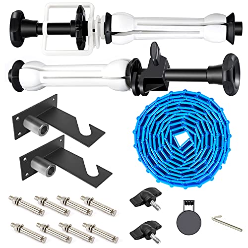 Fotoconic Single Roller Wall/Light Stand Mounting 2-in-1 Manual Background Support System, Including Two Single Hooks, Two Expand Bars, One Chain