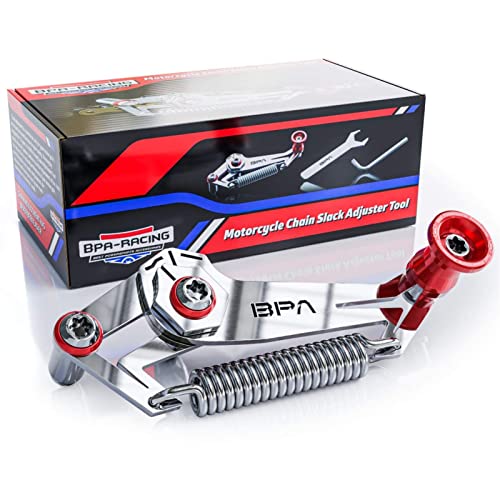 BPA–Racing Motorcycle Chain Slack Adjuster Tool - Innovative Chain Tensioning Tool For Easy, Quick & Precise Chain Slack Adjustment- Slack Setter Tool (Red)