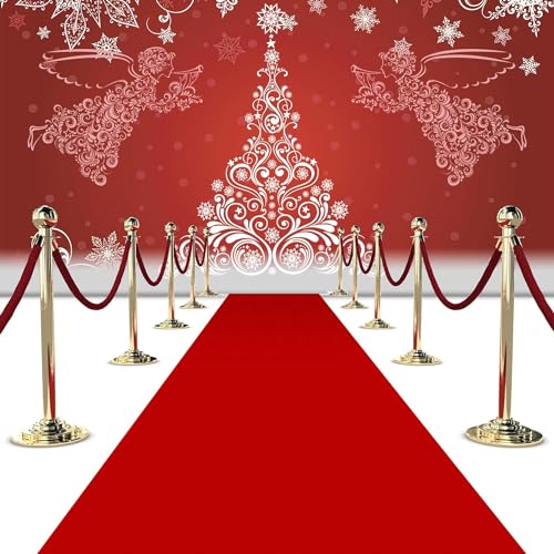 Red Carpet Runner for Party, 2 X 15ft, 130GSM Felt Non-Woven with Double-Sided No Traces Adhesive Sticke, Aisle Runner for Wedding, Movie Theme Party Decos, Pink Runway Rug for Prom