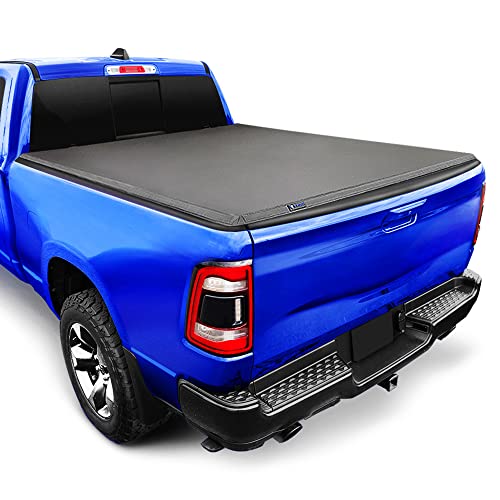 Tyger Auto T3 Soft Tri-fold Truck Bed Tonneau Cover Compatible with 2019-2023 Ram 1500 New Body (Excl. Classic) | 5'7' (67') Bed | TG-BC3D1044, Black