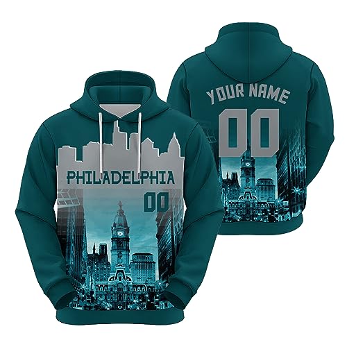 INAGWE custom football hoodies Personalized City sweatshirts for Men Women Youth Customized Name & Number Fan Gifts
