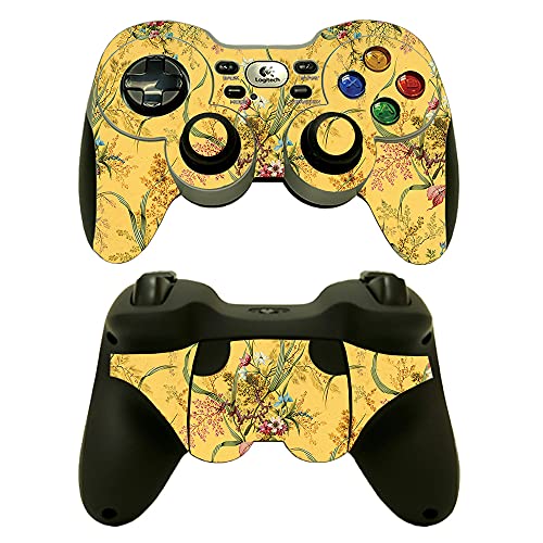 MightySkins Skin Compatible with Logitech Wireless Gamepad F710 - Yellow Marble End | Protective, Durable, and Unique Vinyl Decal wrap Cover | Easy to Apply and Change Styles | Made in The USA