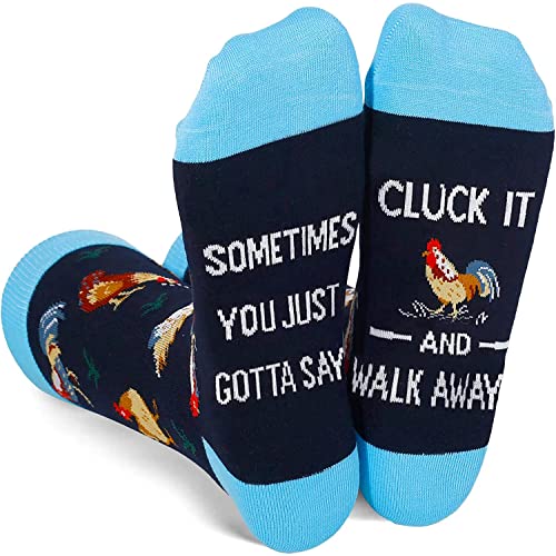 Zmart Unisex Chicken Socks for Women Rooster Socks With Sayings, Funny Chicken Gifts for Chicken Lovers Rooster Gifts Men