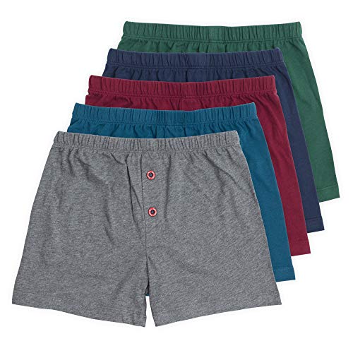 Lucky & Me Boys Underwear, Boxers Style 100% Cotton, Noah 5 Pack Deep Multicolor 9-10 Years
