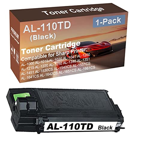 1-Pack Compatible High Yield AL-1540CS AL-1551CS AL-1641CS AL-1642CS AL-1651CS AL-1661CS Laser Printer Toner Cartridge Replacement for Sharp AL-110TD AL110TD Printer Cartridge (Black)