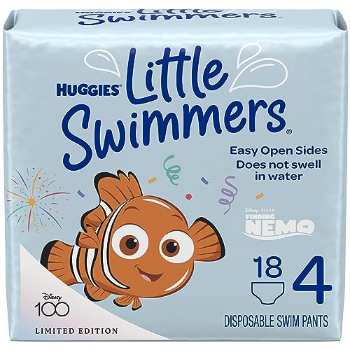 Huggies Little Swimmers Disposable Swimming Diapers, Size 4 (24-34 lbs), 18 Ct