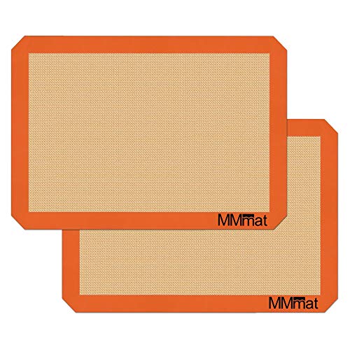 MMmat Silicone Baking Sheet - Non Slip German Silicone Mats for Baking, Oven - Reusable, Non Stick Half Sheet Set of 2