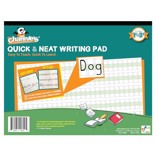 Channie's Visual Handwriting Worksheet for 1st - 3rd Grade | Handwriting Simplified! Visual Writing Tools for Kids | Handwriting Practice for Kids, Kids Writing Book, Practice Writing Book for Kids