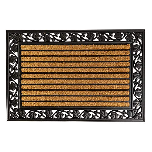 Notrax, Ivy Leaf, Rubber-Backed Natural Coir Doormat, Entry Mat for Indoor or Outdoor Use, 24' x 36', C04 (C04S2436IL) Brown