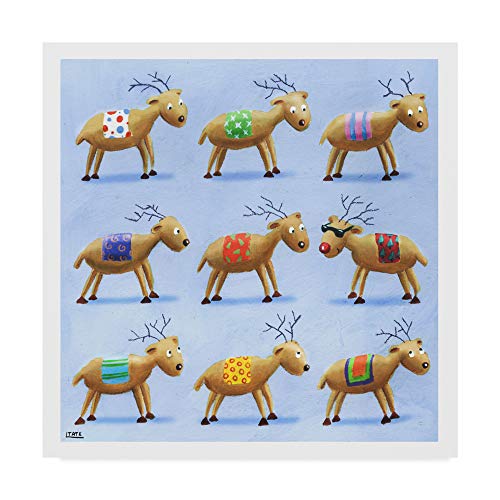 Trademark Fine Art, 24x24-Inch Reindeer Pattern by Louise Tate