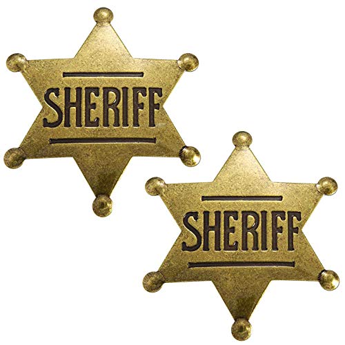 kiniza 2 pcs Sheriff Badge, Deputy Kids Sheriffs Badges Western Toy Sheriff's Badges for Adults, Boys,Girls Party Costume Play Props