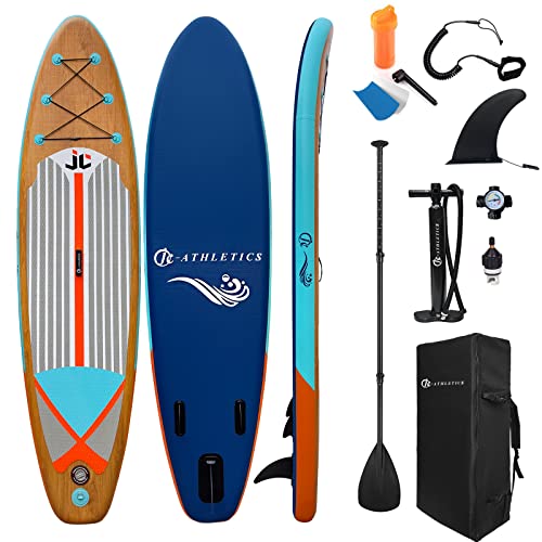 Inflatable Stand Up Paddle Board (6 Inches Thick), ISUP Package W/Premium SUP Accessories & Backpack, Non-Slip Deck,Fins, Adjustable Paddle, Leash, Hand Pump,Standing Boat for Youth & Adult
