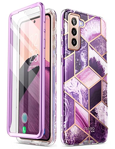 i-Blason Cosmo Series Case for Samsung Galaxy S21 FE 5G (2022 Release), Stylish Full Body Protective Case with Built-in Screen Protector (Ameth)