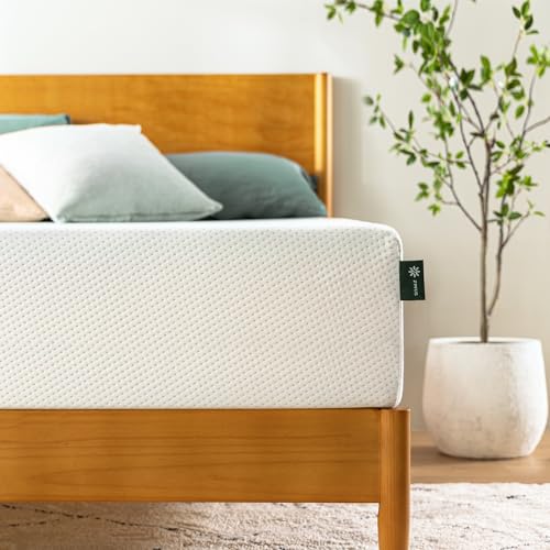 ZINUS 10 Inch Green Tea Memory Foam Mattress, Fiberglass Free, Patented Custom Contour Support, Sturdy Base Foam, CertiPUR-US Certified, Bed-in-a-box, Queen, White