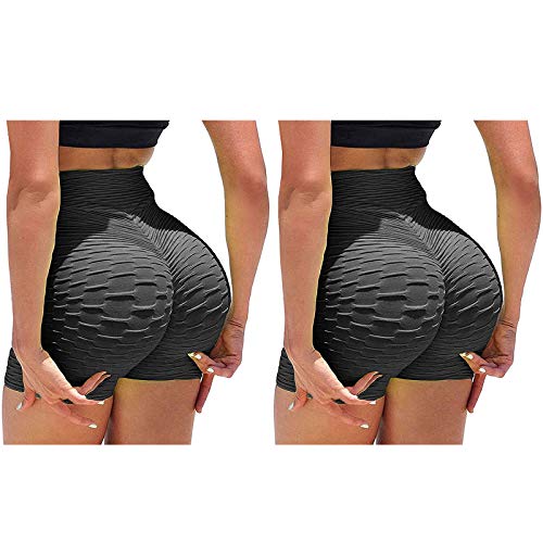 Bblulu Women's High Waist Workout Biker Shorts Tummy Control Yoga Shorts Stretchy Scrunch Butt Lifting Shorts Running Shorts