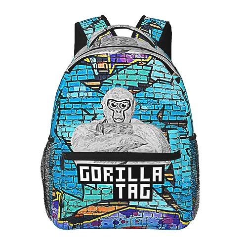 FVGWTVS Boy Gorilla Backpack Cute Cartoon Daily Large 3D Printing Capacity Backpack Gorilla Lightweight Cute Daybag 16 inch