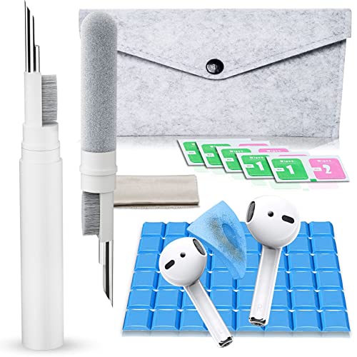 Cleaner Kit for Airpods, Earbuds Cleaning kit for Airpods Pro 1 2 3, Phone Cleaner kit with Brush for Bluetooth Earbuds Cleaner, Wireless Earphones,iPhone,Laptop, Camera (White)