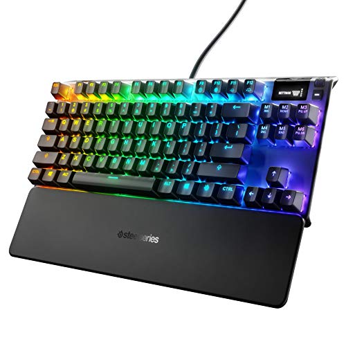 SteelSeries Apex 7 TKL Compact Mechanical Gaming Keyboard – OLED Smart Display – USB Passthrough and Media Controls – Tactile and Quiet – RGB Backlit (Brown Switch)