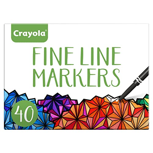 Crayola Fine Line Markers For Adults (40 Count), Fine Line Markers For Adult Coloring Books, Thin Markers, Easter Gifts for Teens [Amazon Exclusive]