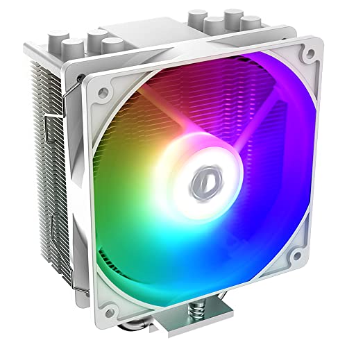 ID-COOLING SE-214-XT ARGB White CPU Cooler 4 Heatpipes CPU Air Cooler ARGB Light Sync with Motherboard(5V 3-PIN Connector) CPU Fan for Intel/AMD, LGA 1700 Compatible for Desktop