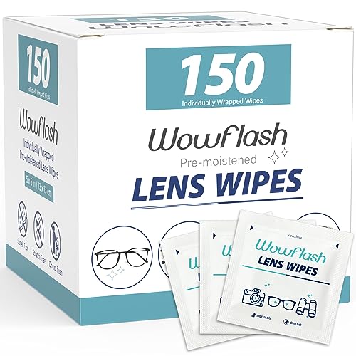 150 Count Lens Wipes for Eyeglasses, Eyeglass Lens Cleaning Wipes Pre-moistened Individually Wrapped Sracth-Free Streak-Free Eye Glasses Cleaner Wipes for Sunglass, Camera Lens, Goggles