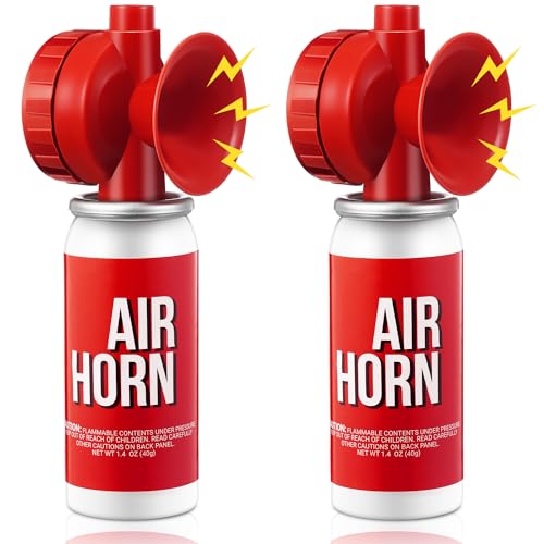Saillong 2 Pack 1.4oz Boat Air Horn for Safety, Loud Marine Air Horns Can, Mini Small Blow Fog Bear Air Horn, Emergency Use for Sporting Events, Boat, Animal Alarm, Meet Us Coast Guard