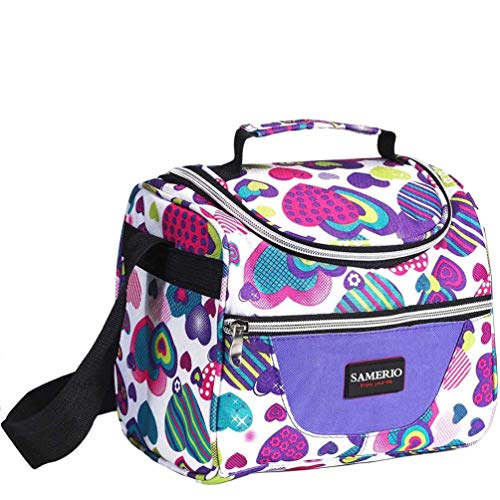 SAMERIO Kids Lunch Bag insulated Lunch Box Cooler Bento Bags for School Work/Girls Boys Children Student with Adjustable Strap