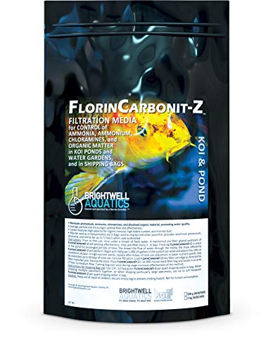 Brightwell Aquatics FlorinCarbonit Z - Filter Media for Chloramine. Ammonia, and Ammonium Control in Ponds, Tap Water, and Fish Transportation Shipping Bags, 1 Kg