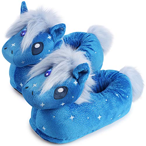 corimori Funny animal plush slippers Womens sizes 4-13 (Sky the magical horse, us_footwear_size_system, adult, women, alpha, medium, medium)