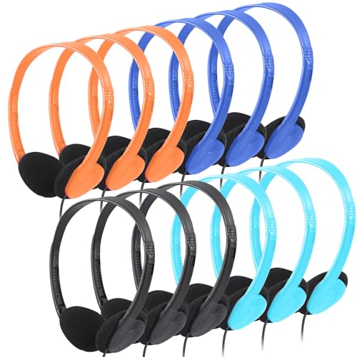 CN-Outlet Kids Headphones Bulk 12 Pack Multi Colors for School Classroom Students Teens Children Gift and Adult (12 Mixed)